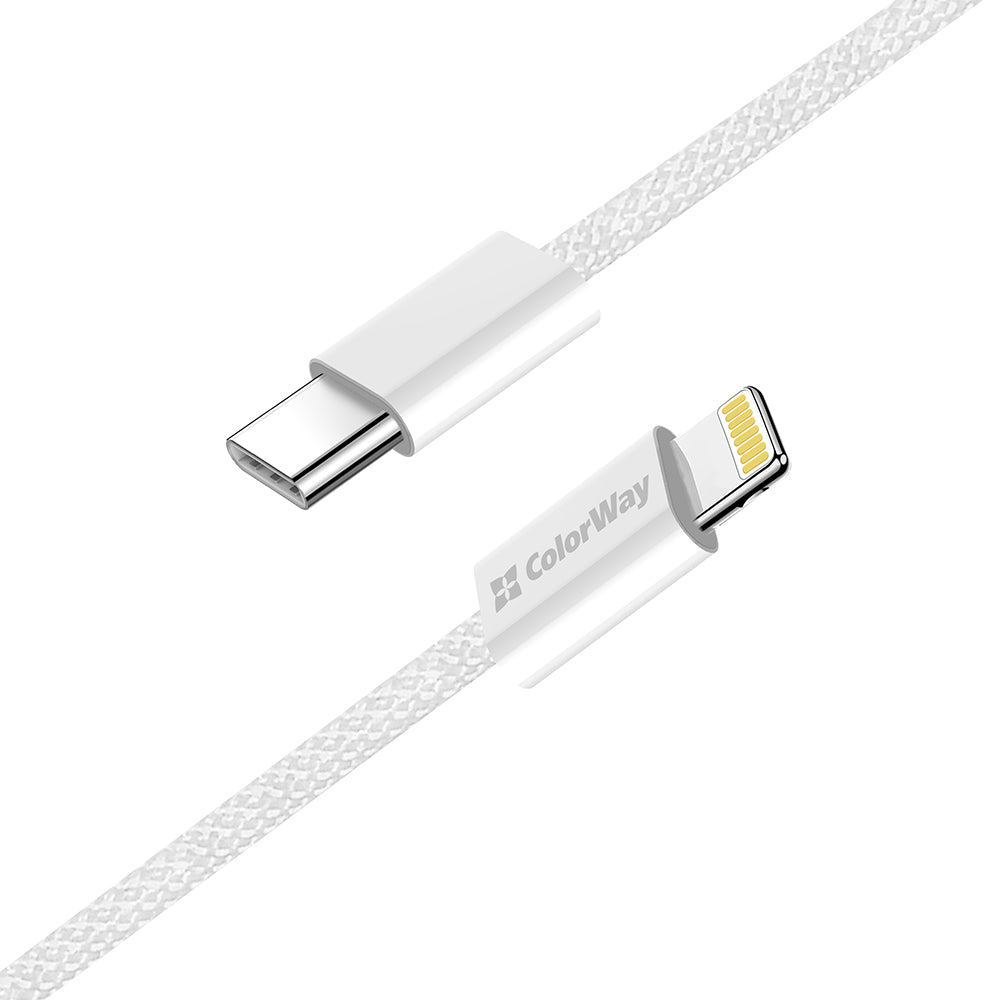 USB-C - Lightning Daten- und Ladekabel ColorWay CW-CBPDCL061, 27W, 1m, Grau