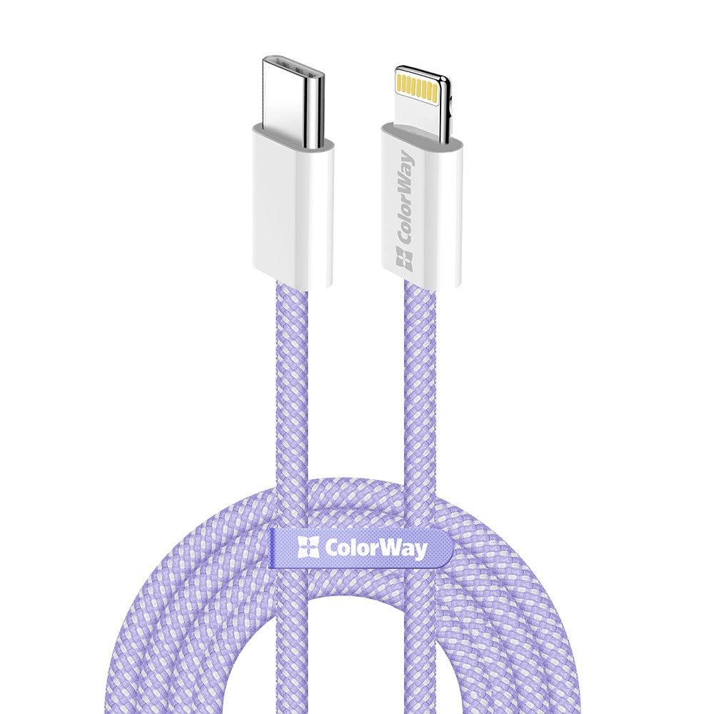 USB-C - Lightning Daten- und Ladekabel ColorWay CW-CBPDCL061, 27W, 1m, Lila
