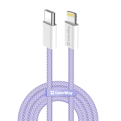 USB-C - Lightning Daten- und Ladekabel ColorWay CW-CBPDCL061, 27W, 1m, Lila
