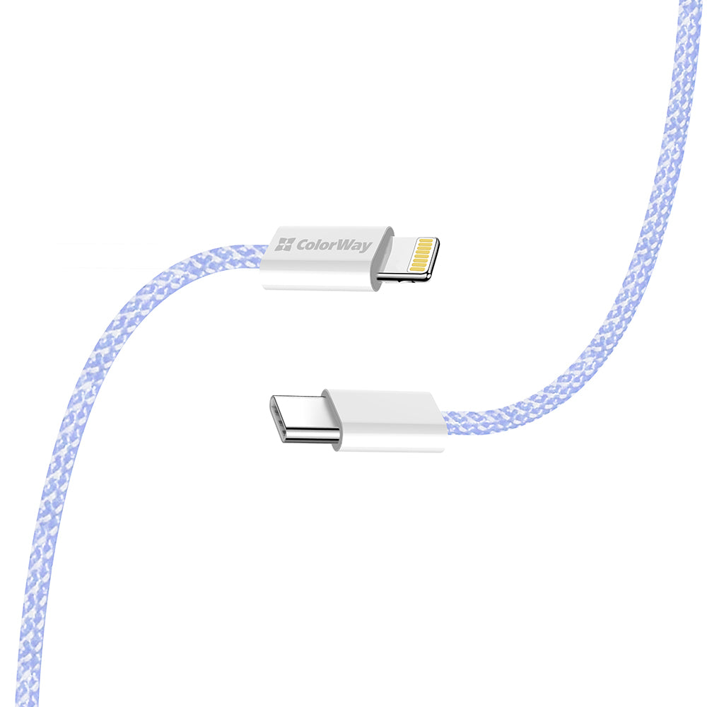 USB-C - Lightning Daten- und Ladekabel ColorWay CW-CBPDCL061, 27W, 1m, Lila