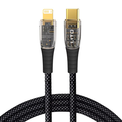Câble de Données et de Charge USB-C - Lightning Lito LD01, 27W, 1.2m, Noir
