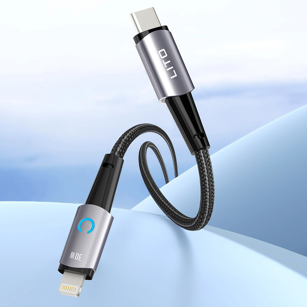 Câble de Données et de Charge USB-C - Lightning Lito LD10CL, 30W, 1m, Noir