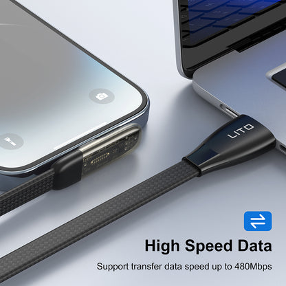 USB-C - Lightning Lade- und Datenkabel Lito LD11CL, 30W, 1m, Schwarz