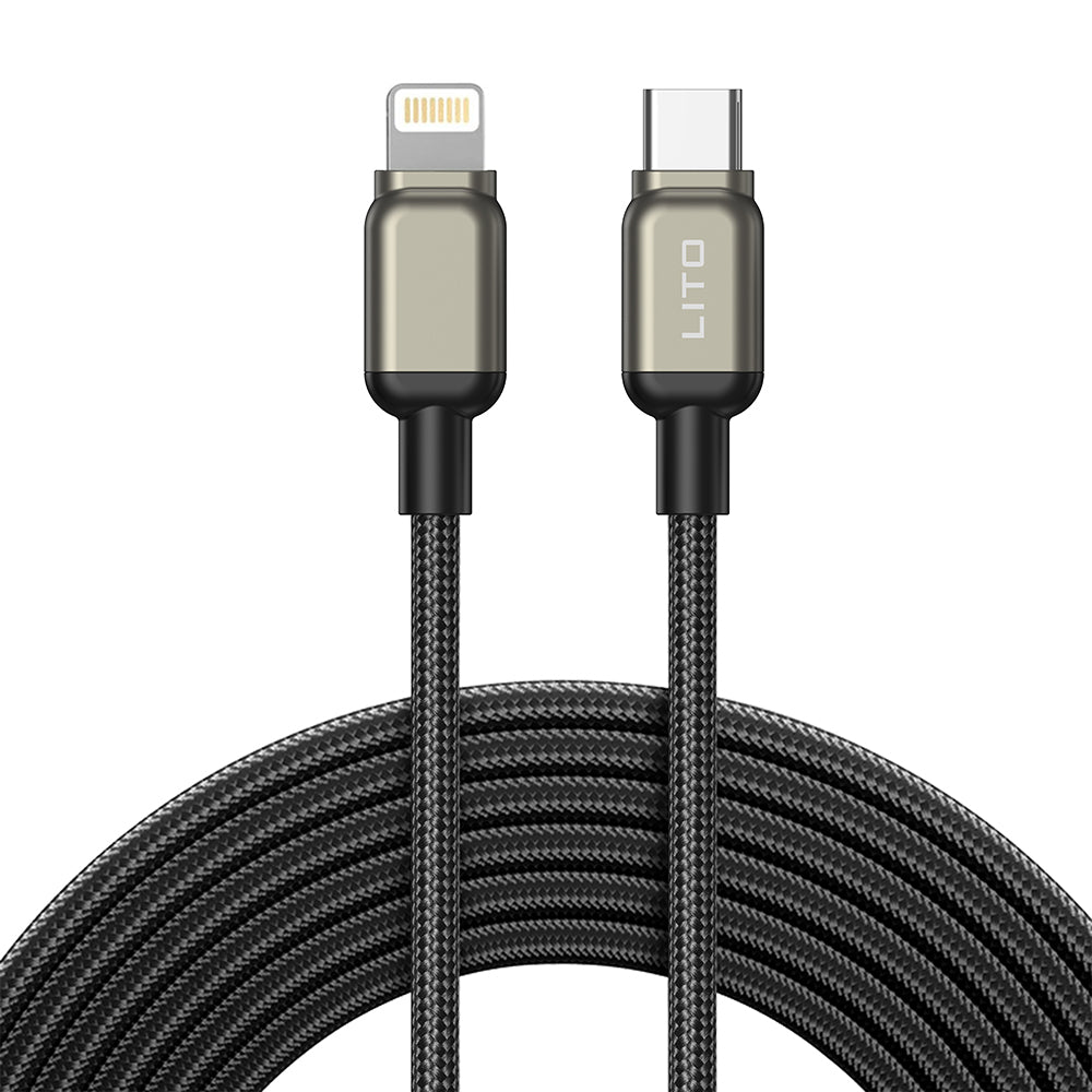Daten- und Ladekabel USB-C - Lightning Lito LD17, 20W, 1m, Schwarz