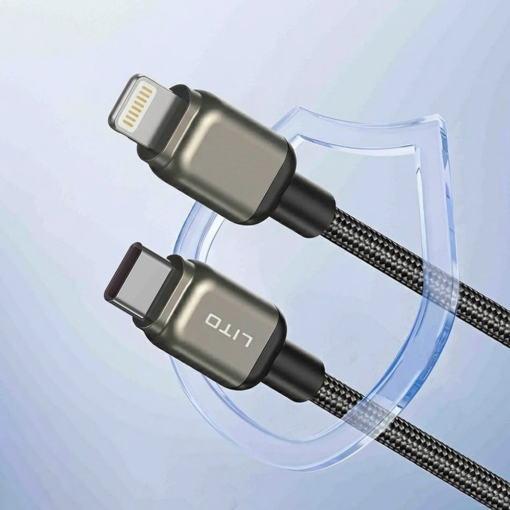 Daten- und Ladekabel USB-C - Lightning Lito LD17, 20W, 1m, Schwarz