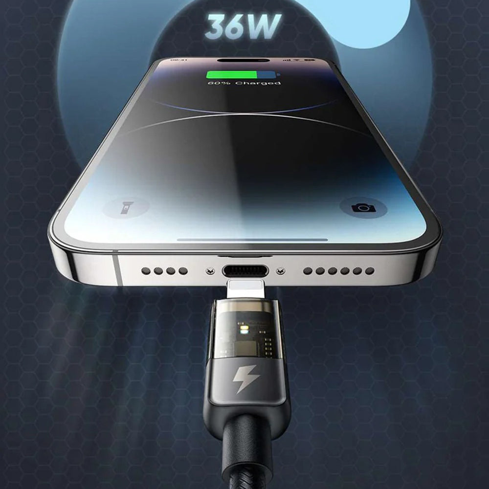 Câble de Données et de Charge USB-C - Lightning McDodo CA-3160 Auto Power Off, 36W, 1.2m, Noir