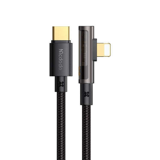 Daten- und Ladekabel USB-C - Lightning McDodo CA-3390 Angled, 36W, 1.2m, Schwarz