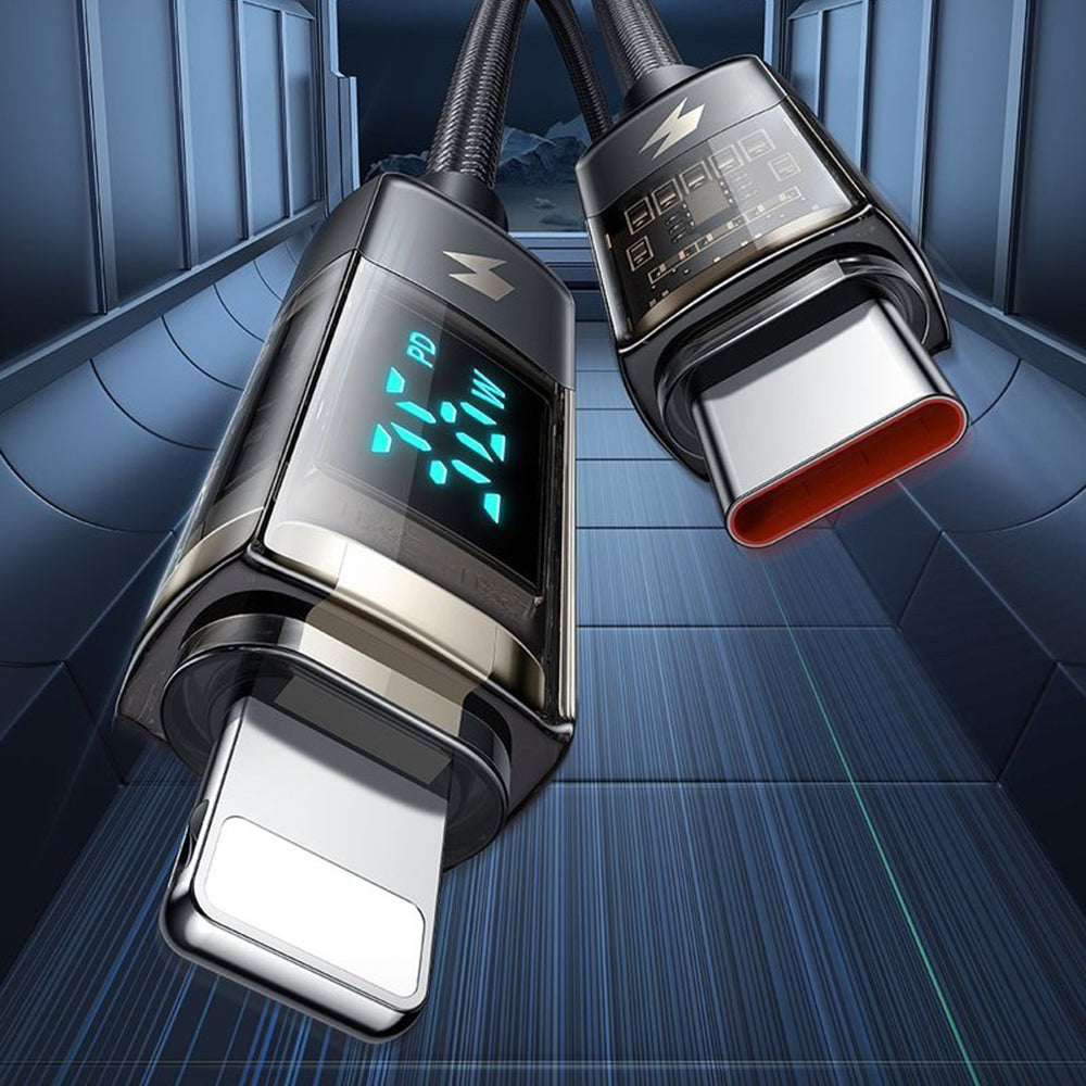 Câble de Données et de Charge USB-C - Lightning McDodo CA-3600 Affichage Auto Power Off, 36W, 1.2m, Noir