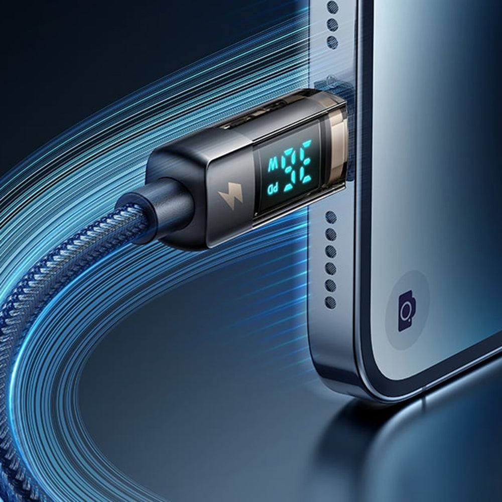 Câble de Données et de Charge USB-C - Lightning McDodo CA-3600 Affichage Auto Power Off, 36W, 1.2m, Noir