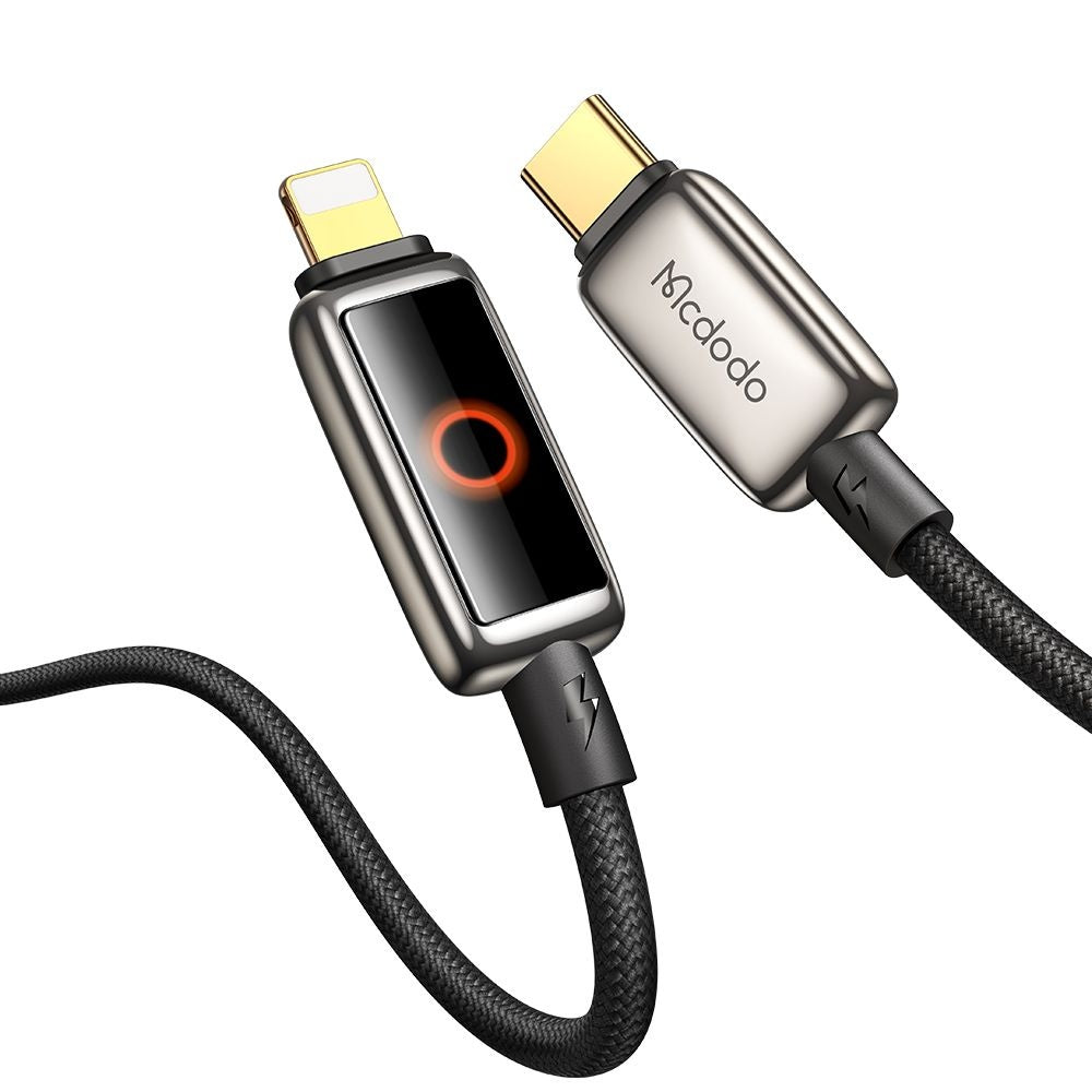 Daten- und Ladekabel USB-C - Lightning McDodo CA-6670 Auto Power Off, 36W, 1.2m, Schwarz