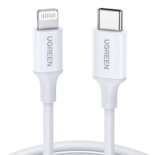 Câble de Données et de Charge USB-C - Lightning UGREEN US171 (10493), 20W, 1m, Blanc