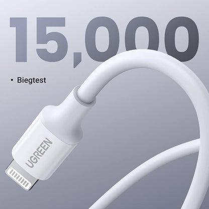 USB-C - Lightning Lade- und Datenkabel UGREEN US171 (10493), 20W, 1m, Weiß