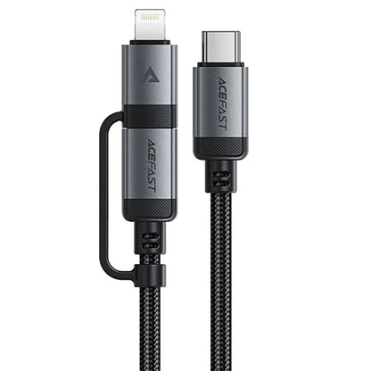 USB-C - Lightning / USB-C Lade- und Datenkabel Acefast C20-01, 60W, 1.2m, Schwarz