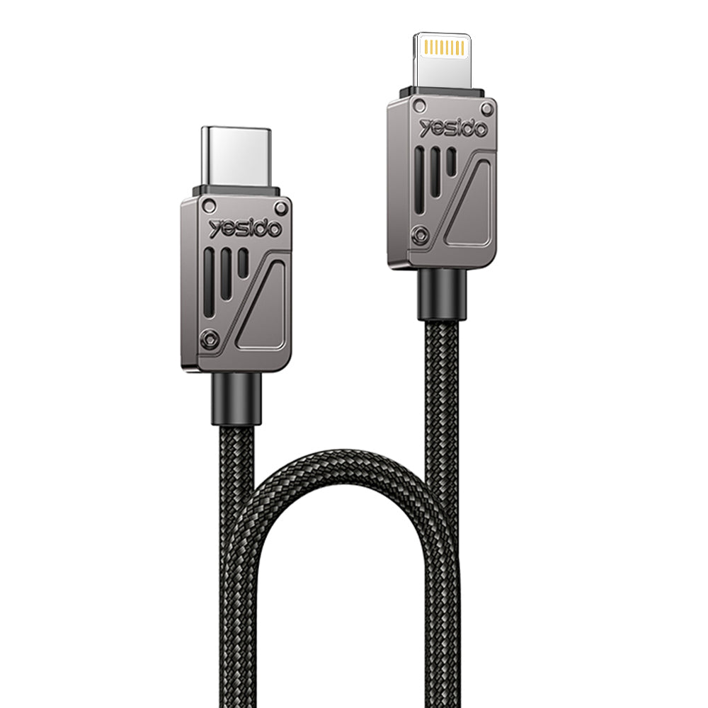 USB-C - Lightning Daten- und Ladekabel Yesido CA195, 27W, 1.2m, Schwarz