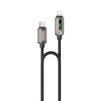 USB-C - Lightning Daten- und Ladekabel Yesido CA199, 27W, 1,2m, Schwarz