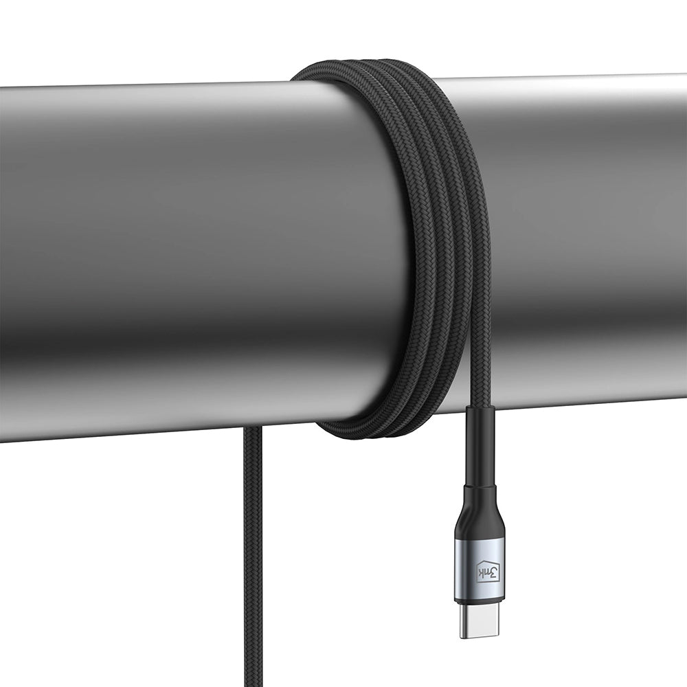 Câble de Données et de Charge USB-C - USB-C 3MK Hyper, 240W, 2m, Noir