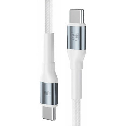 USB-C Data and Charging Cable - USB-C 3MK Hyper N, 100W, 2m, White