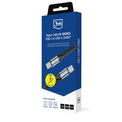 USB-C Data and Charging Cable - USB-C 3MK Hyper N Thunderbolt 4, 240W, 3m, Black