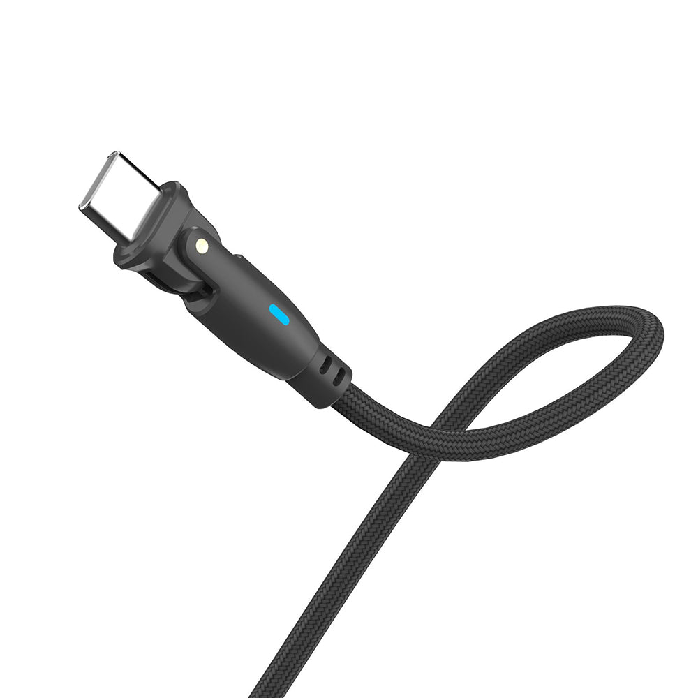USB-C Data and Charging Cable - USB-C 3MK Hyper N Angled, 100W, 1m, Black