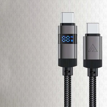 Daten- und Ladekabel USB-C - USB-C Acefast C15-03 Display, 60W, 1.2m, Schwarz