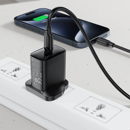 Câble de Données et de Charge USB-C - USB-C Acefast C16-03, 60W, 1.2m, Noir