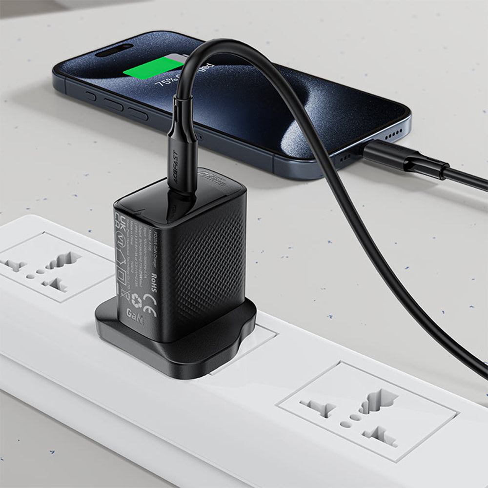 Câble de Données et de Charge USB-C - USB-C Acefast C17-03, 60W, 1.2m, Noir