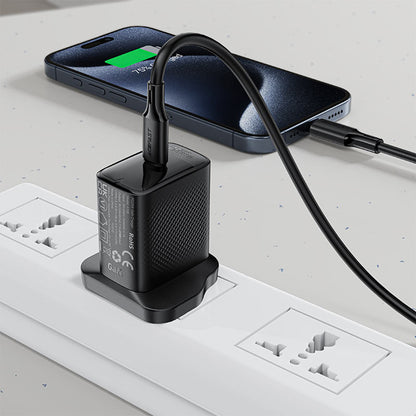 Câble de Données et de Charge USB-C - USB-C Acefast C17-03, 60W, 1.2m, Noir