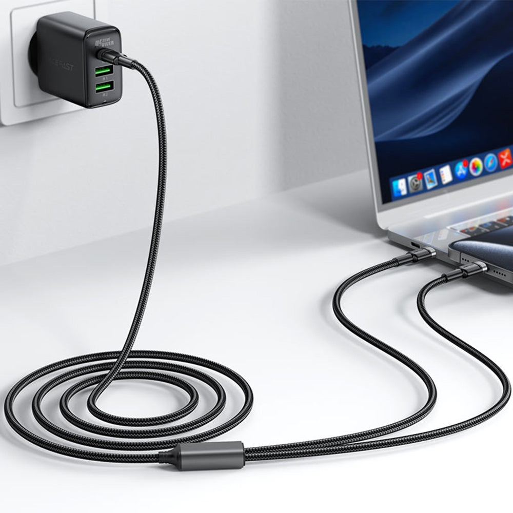 Câble de Données et de Charge USB-C - 2 x USB-C Acefast C22-02, 100W, 1.25m, Noir