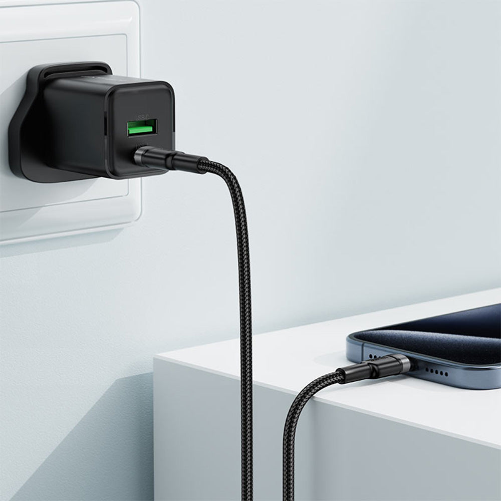 Daten- und Ladekabel USB-C - USB-C Acefast C22-03, 60W, 1,2m, Schwarz