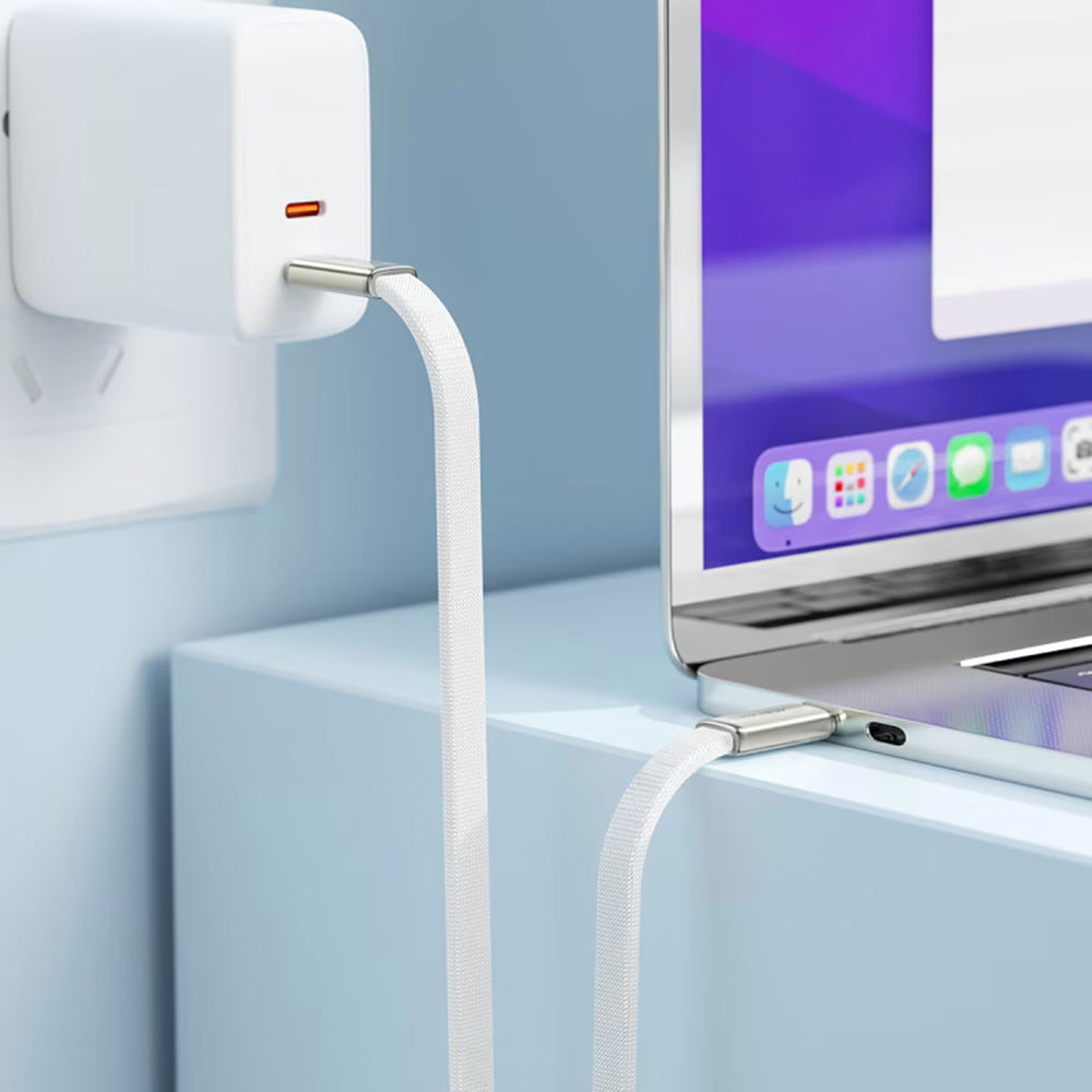 Câble de Données et de Charge USB-C - USB-C Acefast C24-03, 60W, 1.2m, Blanc