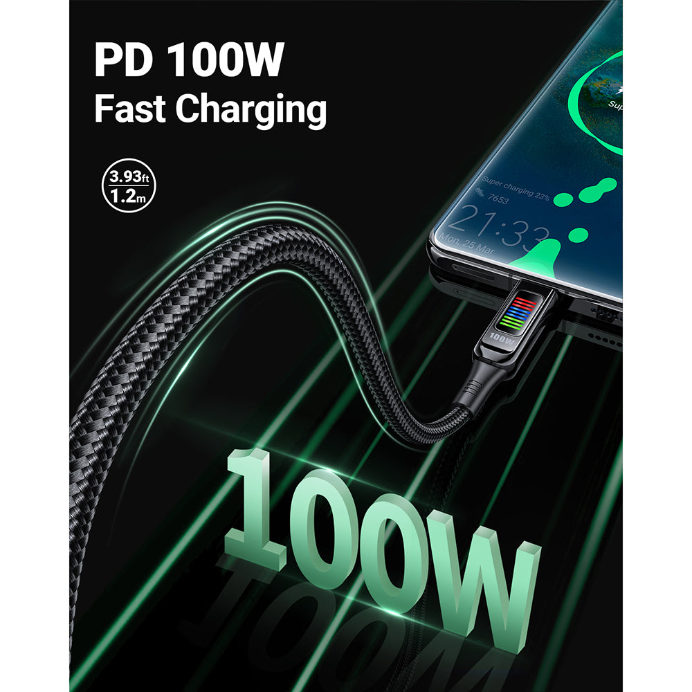 USB-C Data and Charging Cable - USB-C Acefast C7-03, 100W, 1.2m, Black