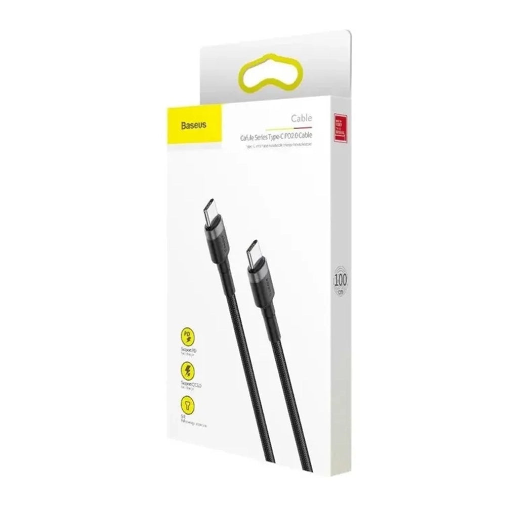 USB-C Daten- und Ladekabel - USB-C Baseus Cafule, 60W, 2m, Set 2 Stück, Schwarz E0418501