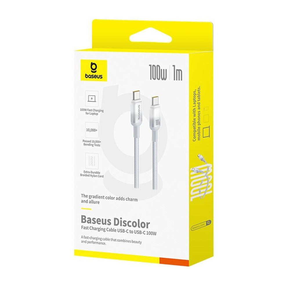 USB-C Daten- und Ladekabel - USB-C Baseus Discolor, 100W, 2m, Silber E0420800