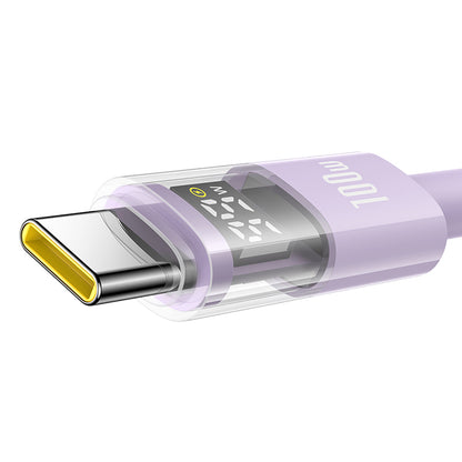 Câble de Données et de Charge USB-C - USB-C Baseus Display 2, 100W, 2m, Mauve P10382702511-01