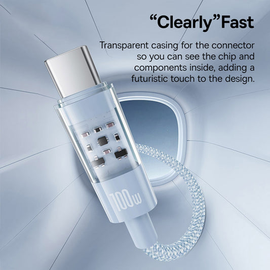 Câble de Données et de Charge USB-C - USB-C Baseus Gem, 100W, 2m, Bleu P10373000311-01