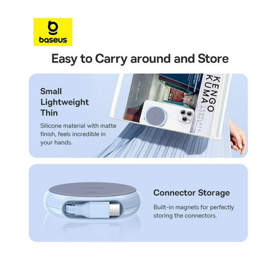 Câble de Données et de Charge USB-C - USB-C Baseus Pathfinder Rétractable, 100W, 1m, Bleu P10368400311-00