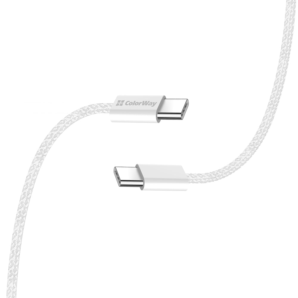 Câble de Données et de Charge USB-C - USB-C ColorWay CW-CBPDCC061, 60W, 1m, Gris