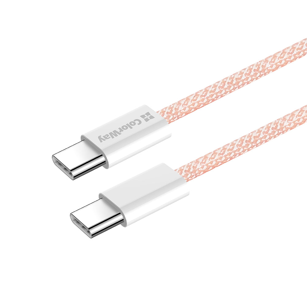 Câble de Données et de Charge USB-C - USB-C ColorWay CW-CBPDCC061, 60W, 1m, Rose