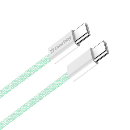 Câble de Données et de Charge USB-C - USB-C ColorWay CW-CBPDCC061, 60W, 1m, Vert