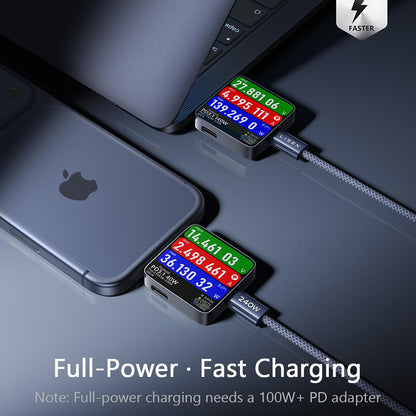 Daten- und Ladekabel USB-C - USB-C Lisen, 240W, 2m, Set 2 Stück, Marineblau YL0123070023