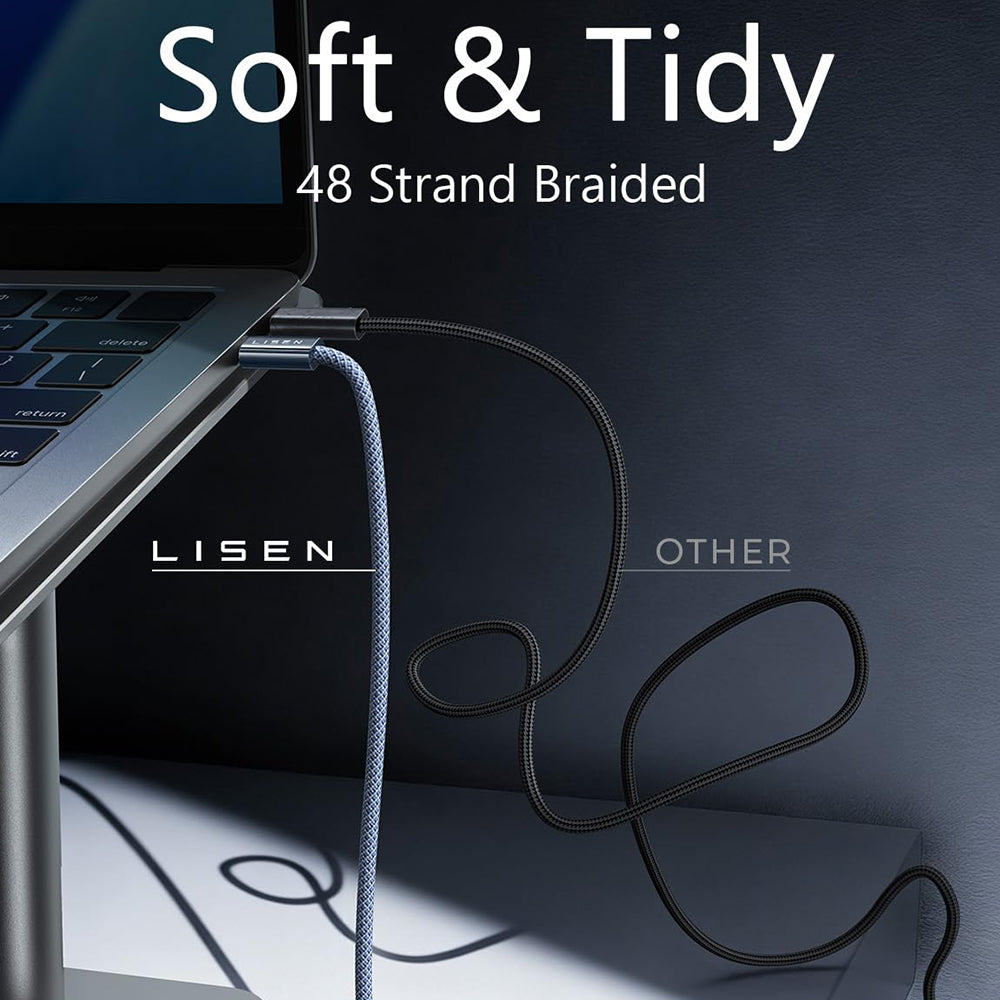 Daten- und Ladekabel USB-C - USB-C Lisen, 240W, 2m, Set 2 Stück, Marineblau YL0123070023