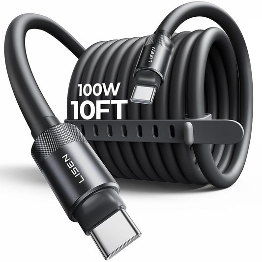Daten- und Ladekabel USB-C - USB-C Lisen L115, 100W, 3m, Schwarz YL0125040001