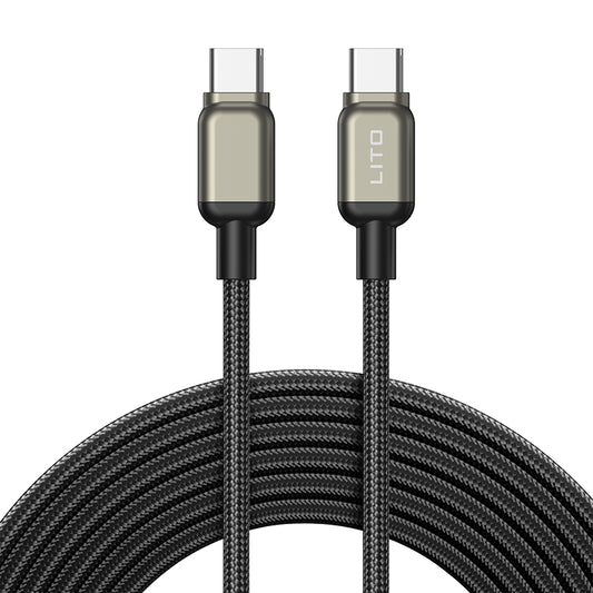 Daten- und Ladekabel USB-C - USB-C Lito LD17, 100W, 1m, Schwarz