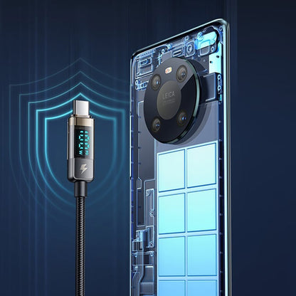 Câble de Données et de Charge USB-C - USB-C McDodo CA-3610 Affichage Auto Power Off, 100W, 1.2m, Noir