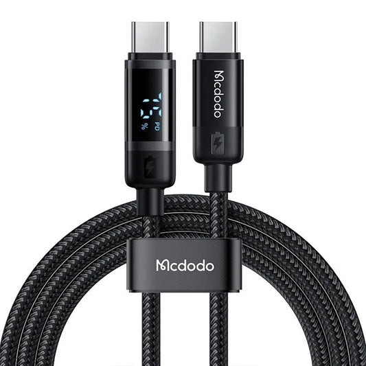 Câble de Données et de Charge USB-C - USB-C McDodo CA-5780 Bat Display, 60W, 1.2m, Noir