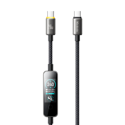 Câble de données et de charge USB-C - USB-C McDodo CA-8750 avec écran, 240W, 1,2m, Noir