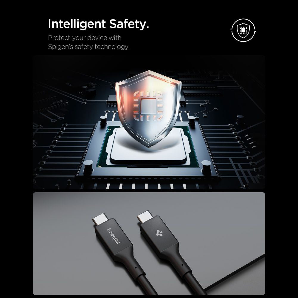 Daten- und Ladekabel USB-C - USB-C Spigen EB10020CC, 100W, 2m, Schwarz ACA09460