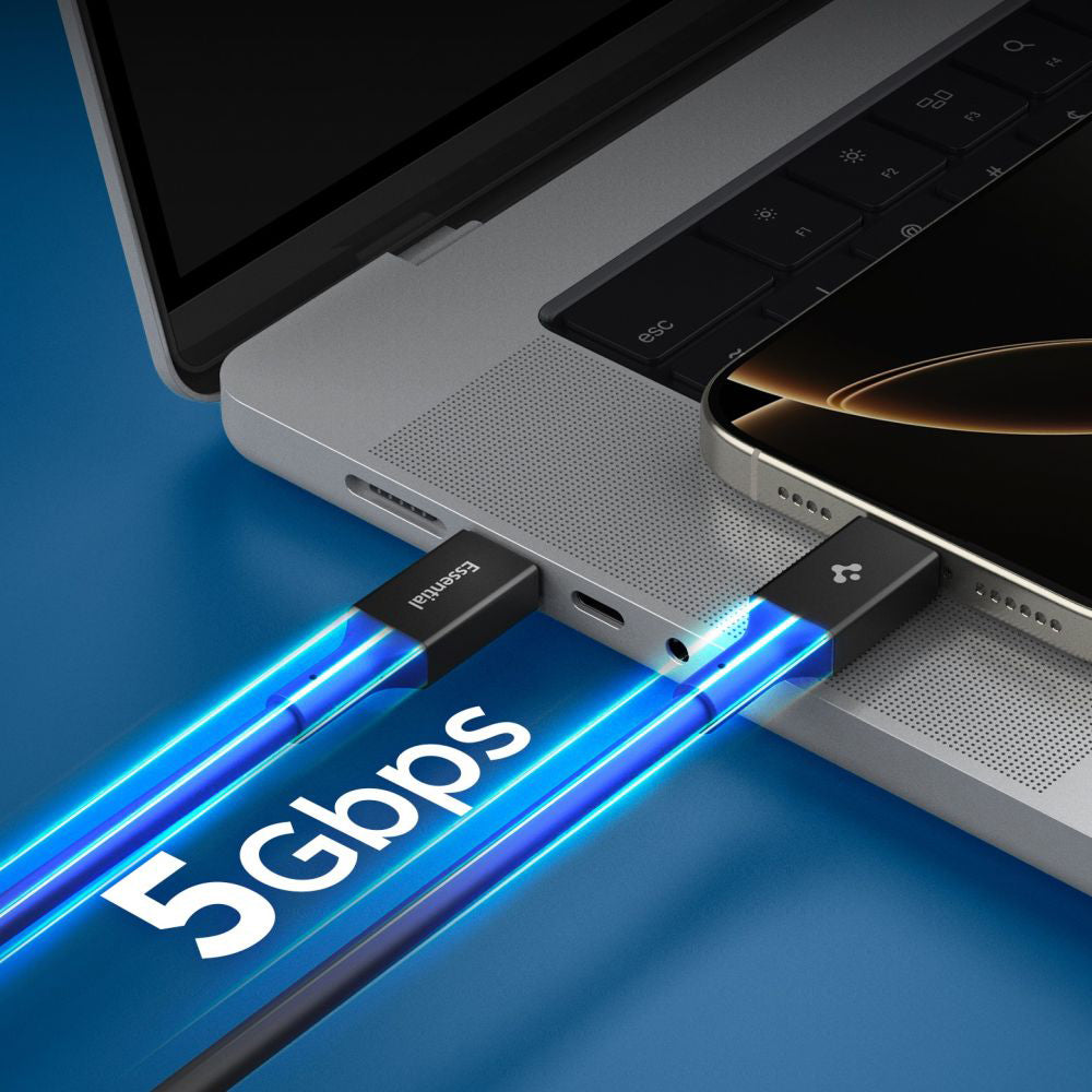 Daten- und Ladekabel USB-C - USB-C Spigen EB10020CC, 100W, 2m, Schwarz ACA09460