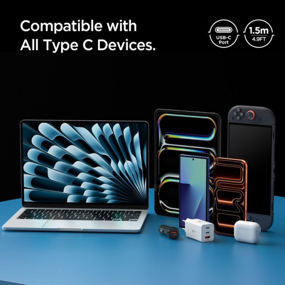 USB-C Daten- und Ladekabel - USB-C Spigen EB6015CC, 60W, 1,5m, Grau ACA10418