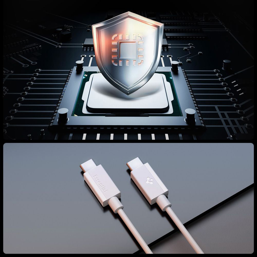 USB-C Daten- und Ladekabel - USB-C Spigen Essential, 60W, 2m, Weiß